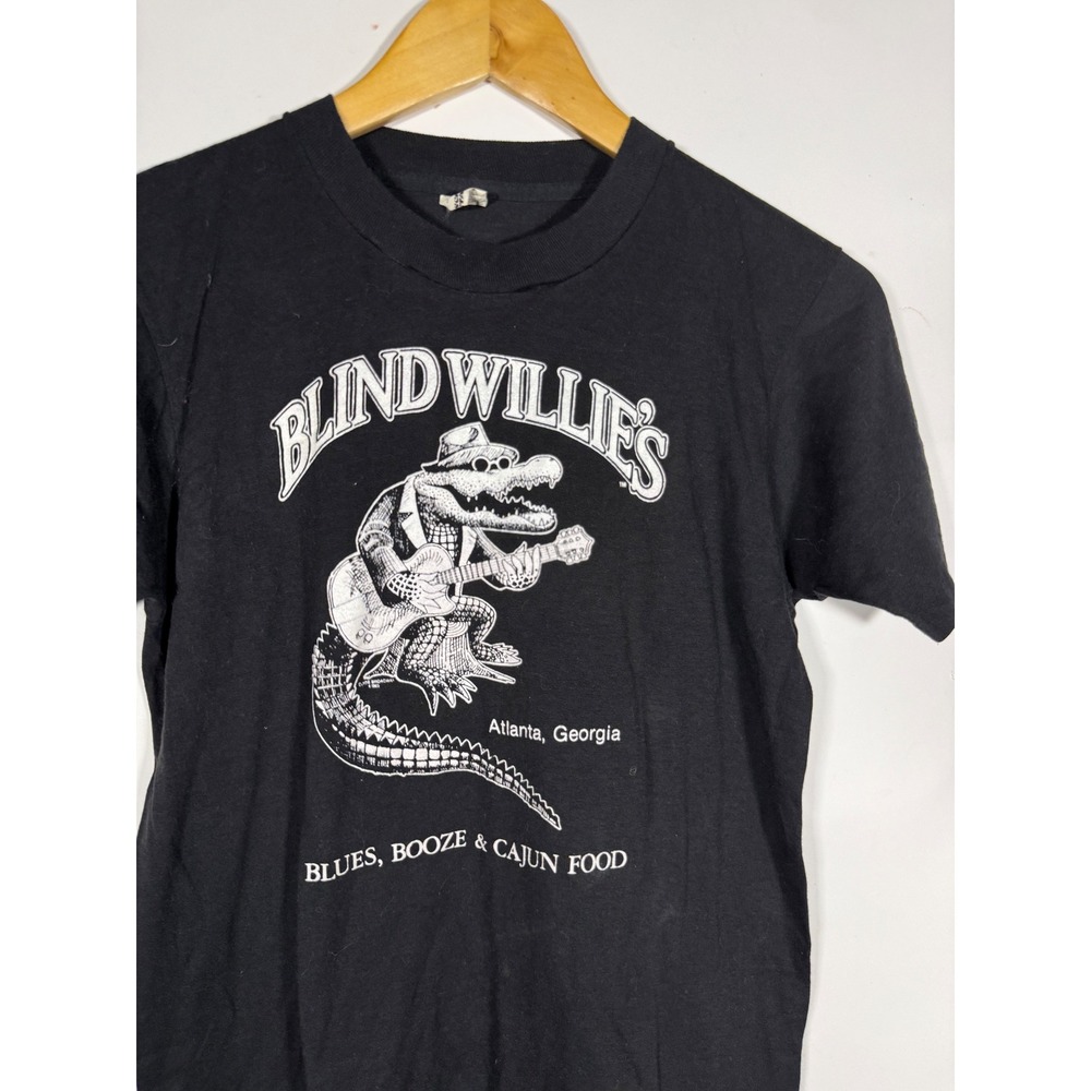 Vintage Screen Stars Blind Willies Atlanta Blues T-Shirt Black Small Party Tuff